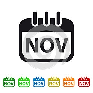 November Calendar Icon - Colorful Vector symbol