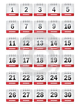 November Calendar Icons