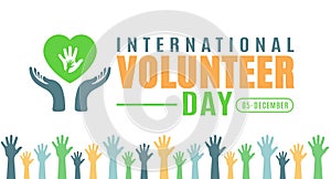 November is International Volunteer day background template. Holiday concept.