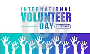 November is International Volunteer day background template. Holiday concept.