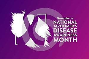 November is National Alzheimers Disease Awareness Month. Holiday concept. Template for background, banner, card, poster