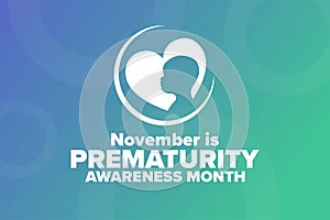 November is Prematurity Awareness Month concept. Template for background, banner, card, poster with text inscription