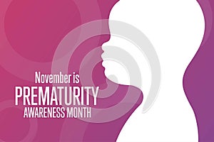 November is Prematurity Awareness Month concept. Template for background, banner, card, poster with text inscription