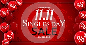 November 11 Singles Day Sale. Vector Illustration photo