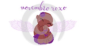 Novembro Roxo translation from portuguese November Purple, Brazil campaign for preterm infants awareness. Handwritten