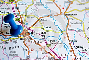 Novi Sad on map