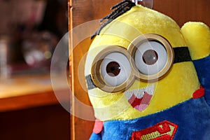 Minion toy dressed in a Superman costume