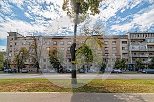 Mihajlo Pupin Boulevard serbian: Bulevar Mihajla Pupina in the center of Novi Sad, Serbia. photo