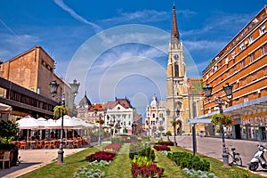 Novi Sad square and architecture street view