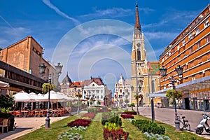Novi Sad square and architecture street view photo