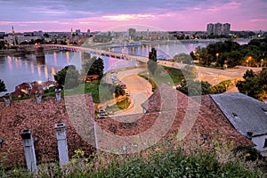 Novi Sad At Twilight, Serbia