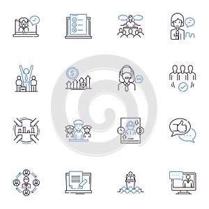 Novices line icons collection. Beginners, Inexperienced, Neophytes, Greenhorns, Newbies, Apprentices, Trainees vector