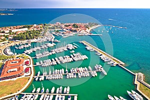 Novigrad Istarski historic Adriatic coastal town coast and marina aerial view