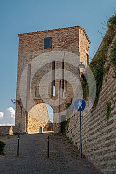 The gate tower of the walled village of Novilara