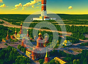 Novocherkassk, Rostovskaya Oblast’, Russia. Generative AI.