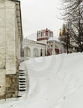 Novodevichiy convent. Winter day in Moscow, Russia