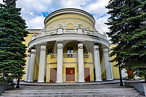 Novokuznetsk, Kemerovo region, Russia. August 13, 2022. The building of the cinema Kommunar after repair