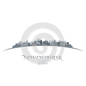 Novosibirsk Russia city skyline silhouette white background photo