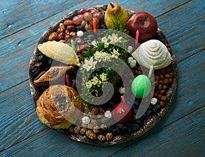 Novruz tray with Azerbaijan national pastry