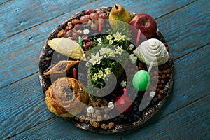 Novruz tray with Azerbaijan national pastry