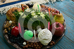 Novruz tray with Azerbaijan national pastry