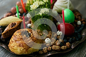 Novruz tray with Azerbaijan national pastry