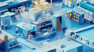 novtion exploring the ai marketplace in a low poly style