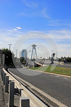 Novy Most or New Bridge in Bratislava, Slovakia