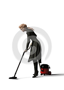 The funny Housewife. 3D Illustration