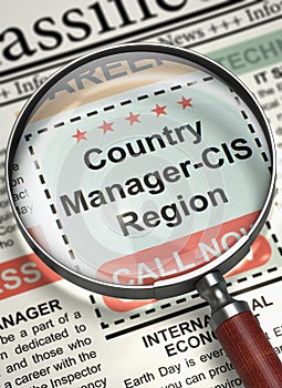 Now Hiring Country Manager-CIS Region. 3D. photo