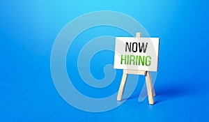 Now hiring easel. Recruitment new employee workers. Search for specialists and highly qualified professionals. Staff job interview