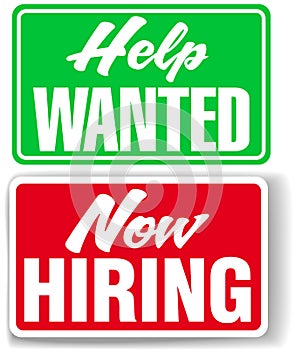 Now Hiring Help Wanted business signs