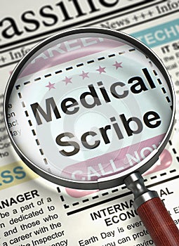 Now Hiring Medical Scribe. 3D. photo