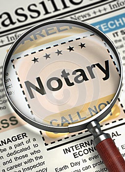 Now Hiring Notary. 3D.