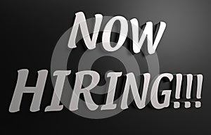 Now Hiring sign blackboard