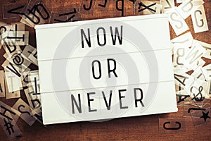 Now or Never on Lightbox