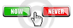 Now or never web buttons