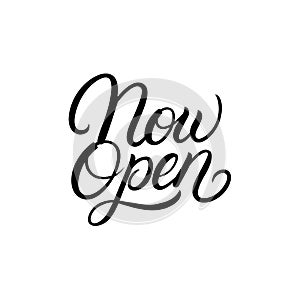 Now Open hand written lettering text.