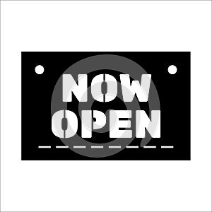 Now open sign vector design