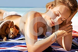 Now this is paradise. Shot of an attractive young woman enjoying a vacation at the beach.
