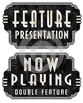 Now Playing Feature Presentation Movie Marquee Signs