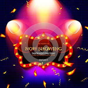 Now Showing retro classic sign board background design