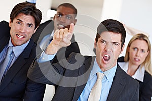 Now thats what I call a hostile takeover. an angry mob of business professionals.