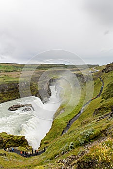 Nowhere in Europe is there a more powerful flow than that given off by Gullfoss waterfall in Iceland during the spring thaw