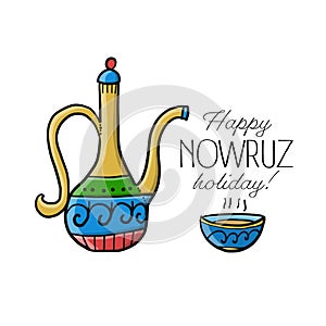 Nowruz greeting card. Iranian new year.