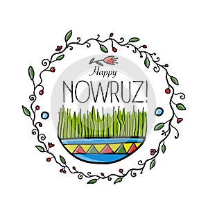 Nowruz greeting card. Iranian new year. photo