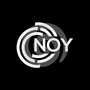 NOY letter logo design on black background.NOY creative initials letter logo concept.NOY vector letter design