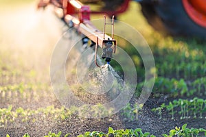 Nozzle of the tractor sprinklers