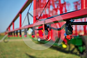 Nozzles on the watering machine