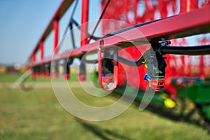 Nozzles on the watering machine